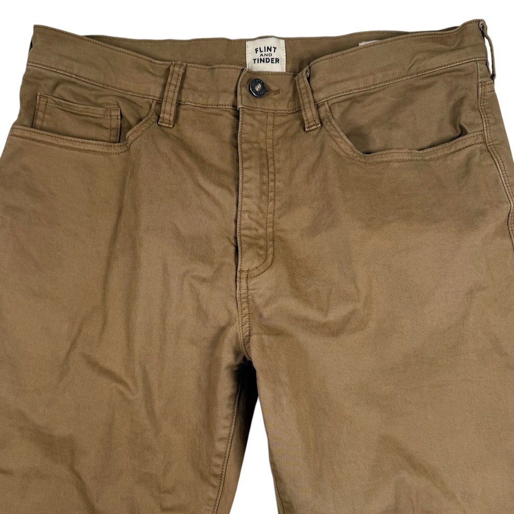 Flint and Tinder 365 Pants Mens 32x32 Brown Straight Fit Stretch Chino Huckberry